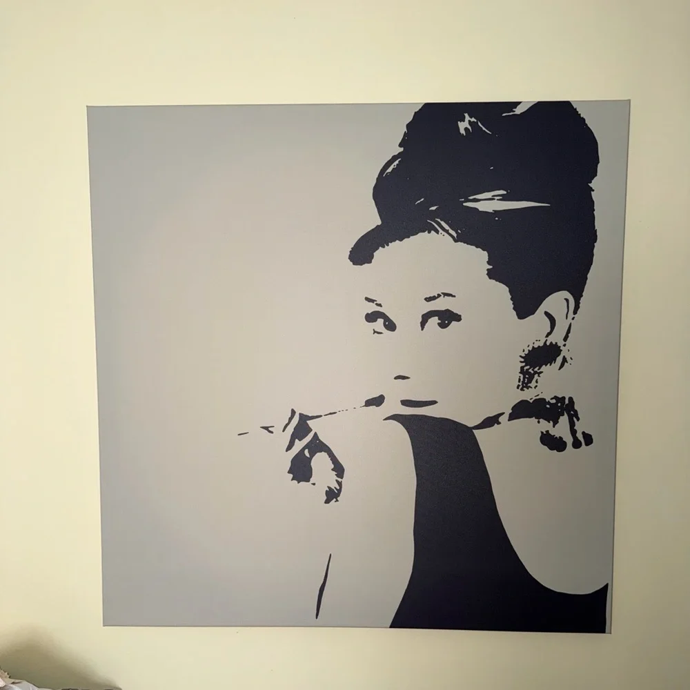 IKEA Black & Gray Audrey Hepburn Silhouette Wall Art